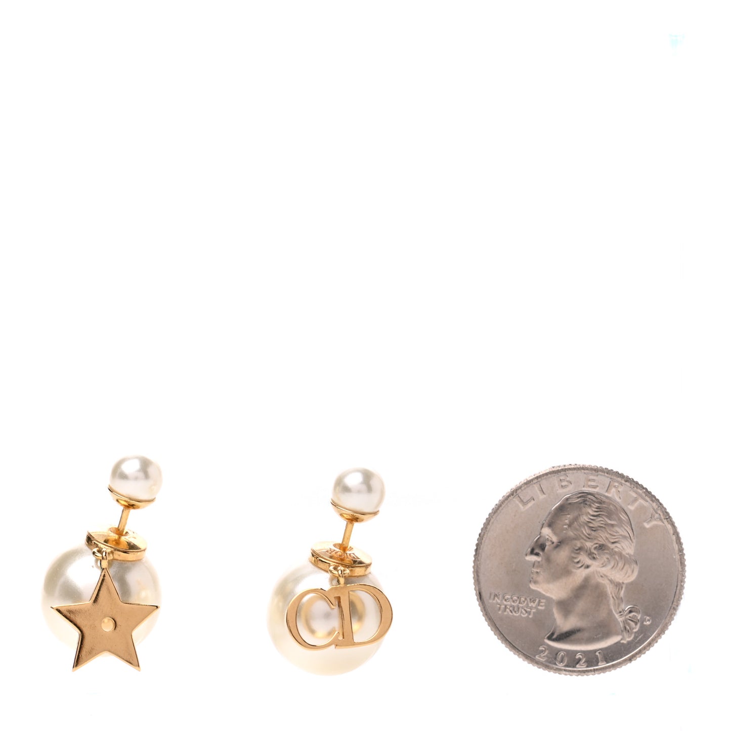 Pearl Mise En Dior Logo Tribal Earrings