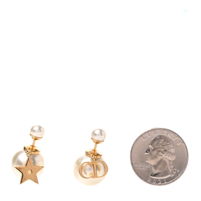 Christian Dior Pearl Mise En Dior Logo Tribal Earrings 2 of 4