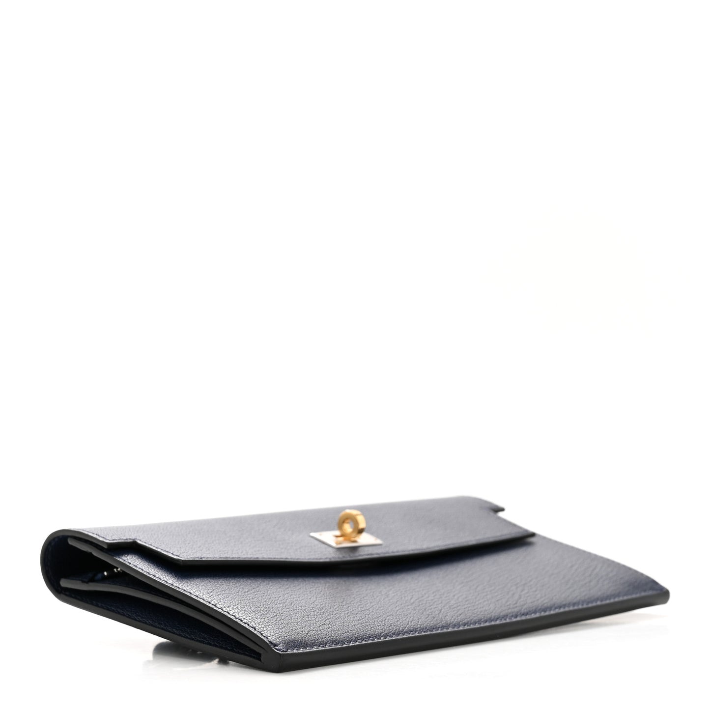 Chevre Chamkila Kelly Pocket Long Wallet Bleu Indigo