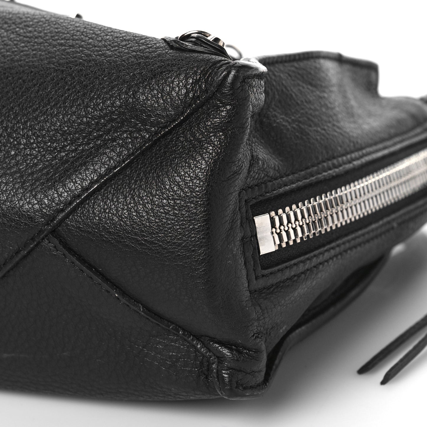 Calfskin Papier Mini A4 Zip Around Tote Black Chartreuse
