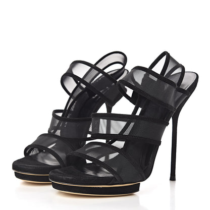 Gucci Kid Scamosciato Mesh Bette Sandals 37.5 Black 3 of 9