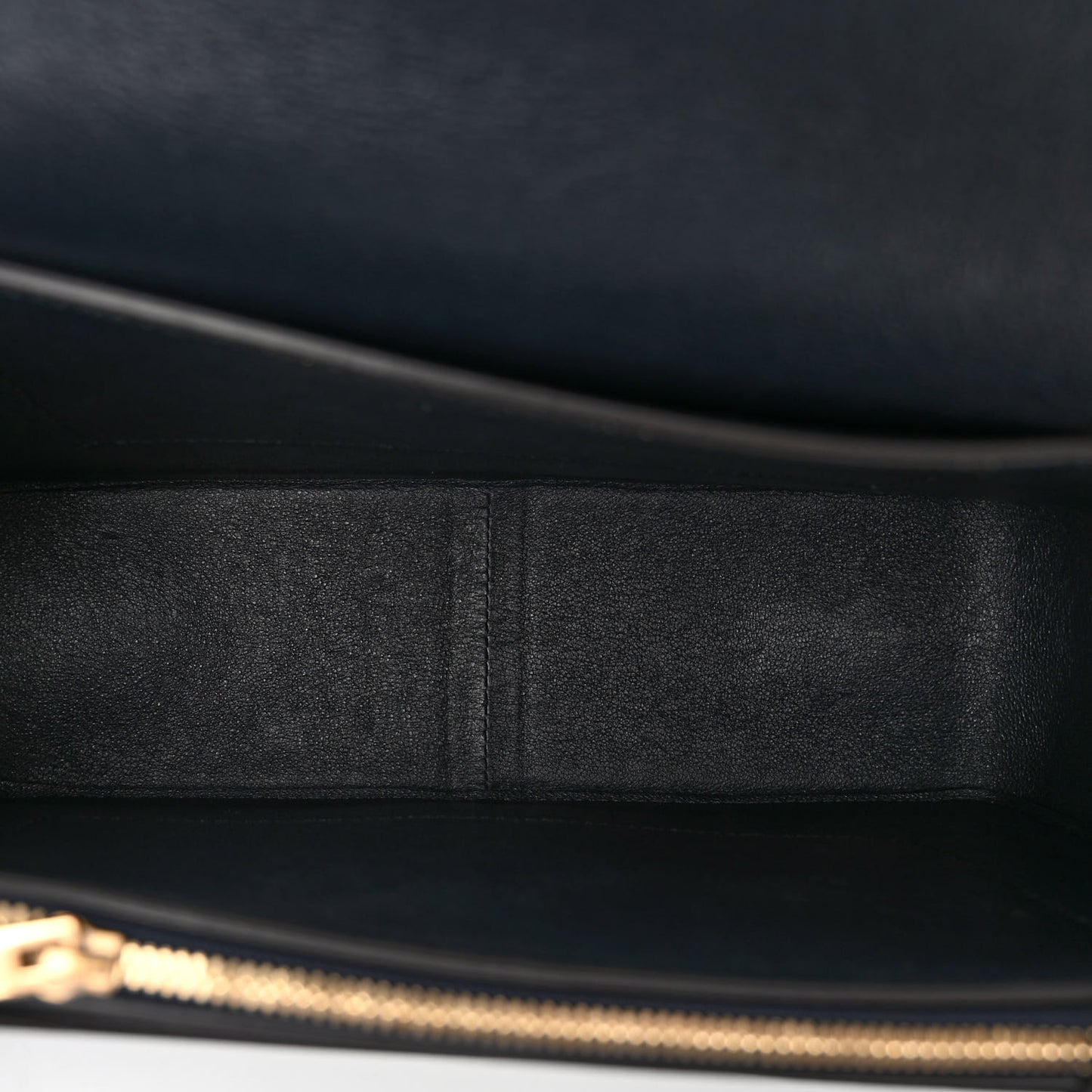 Shiny Smooth Calfskin Medium Frame Shoulder Bag Black Navy