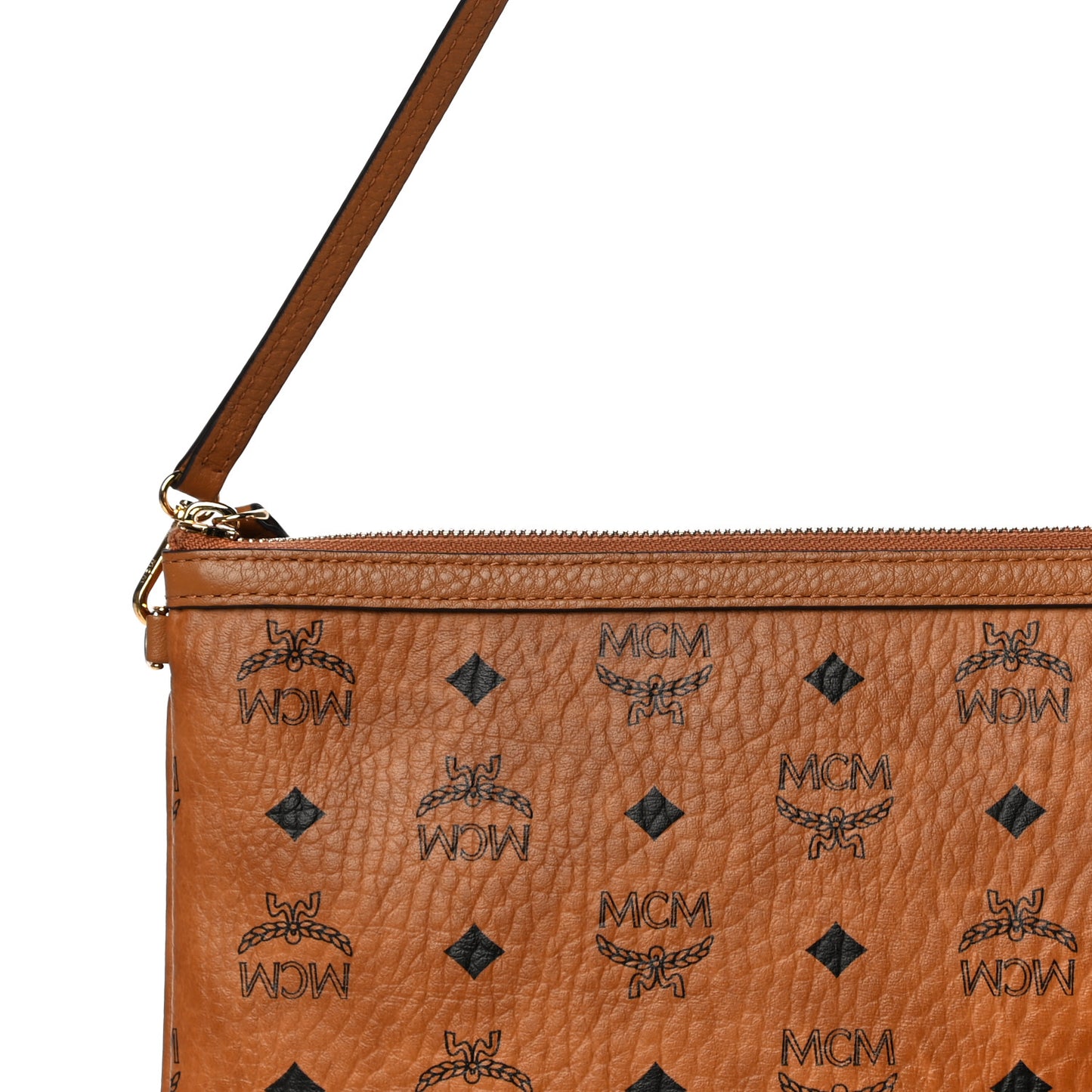 Visetos Medium Stark Wristlet Pouch Cognac