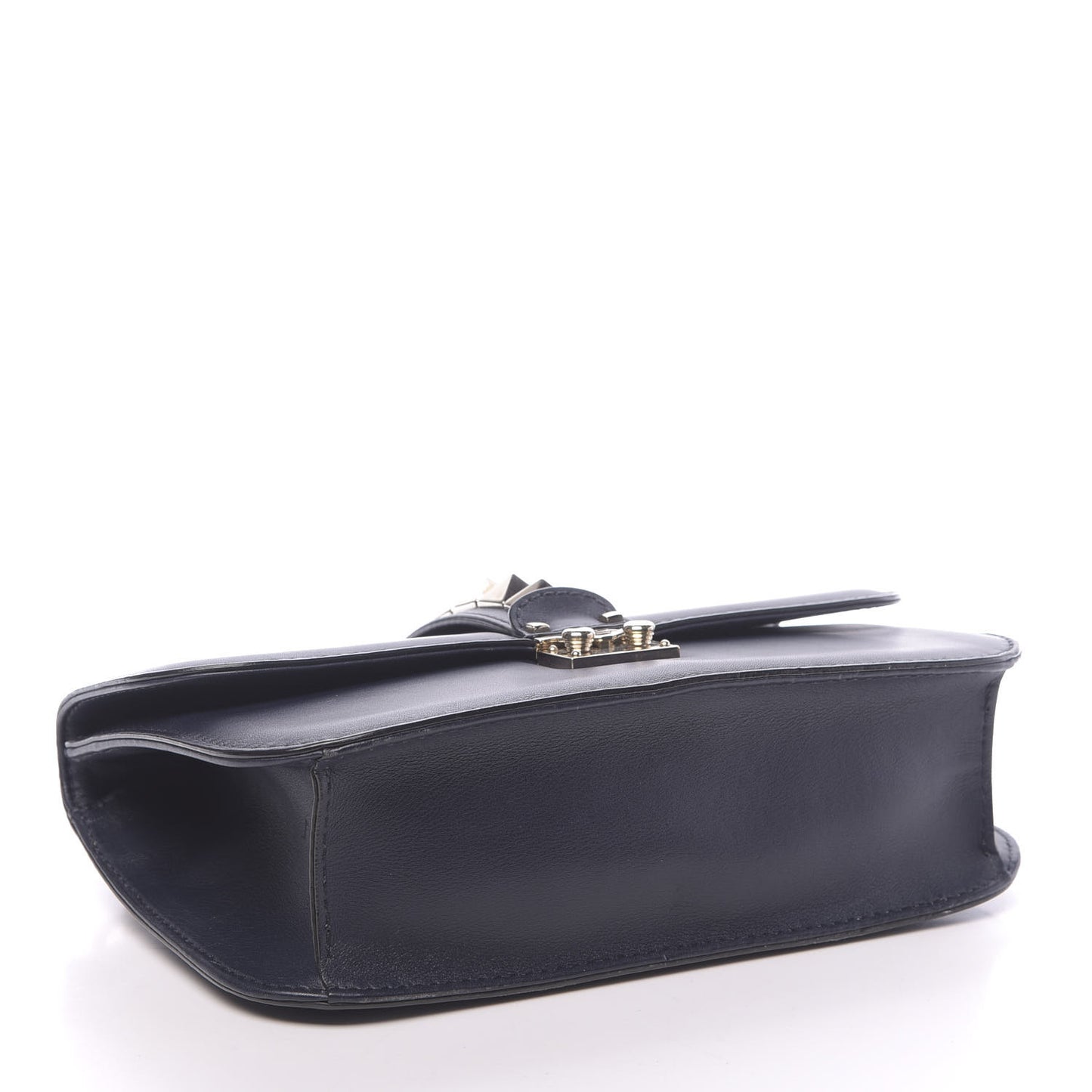 Vitello Medium Glam Lock Rockstud Flap Marine