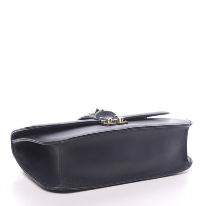 Valentino Garavani Vitello Medium Glam Lock Rockstud Flap Marine 4 of 12