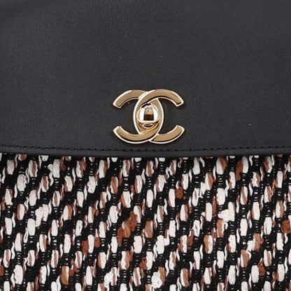 Chanel Tweed Calfskin Urban Essentials Small Shopping Bag Black Multicolor 8 of 10