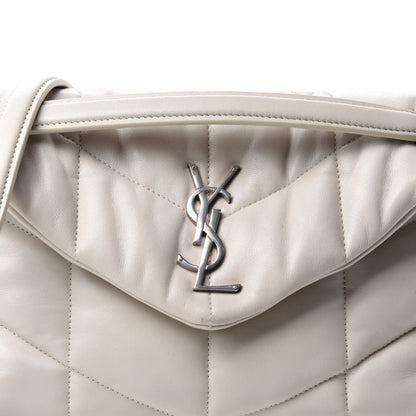 Saint Laurent Lambskin Quilted Small Loulou Puffer Monogram Chain Satchel Blanc Vintage 16 of 16