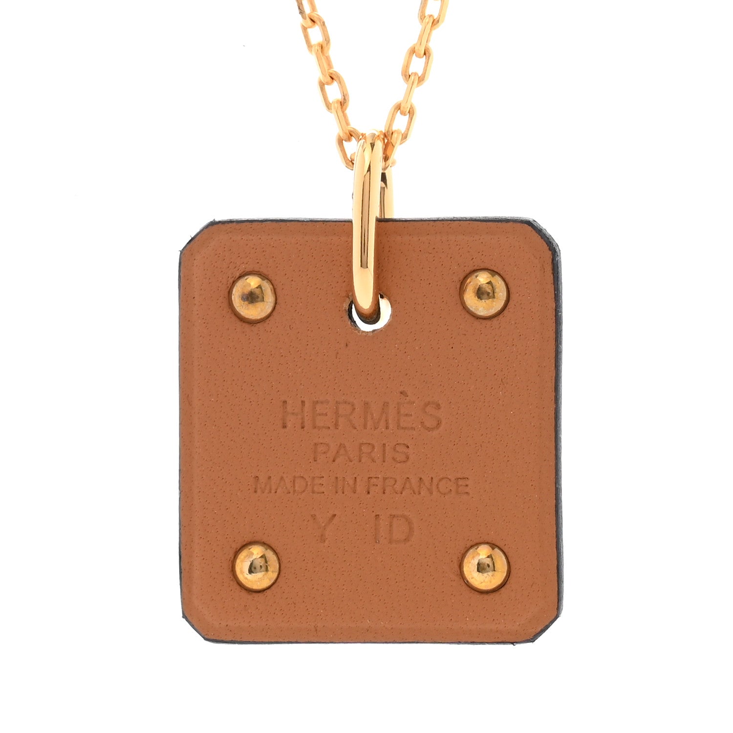 Hermes Gold Plated Swift As De Coeur Necklace Black 5 of 8