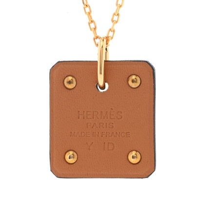 Hermes Gold Plated Swift As De Coeur Necklace Black 5 of 8