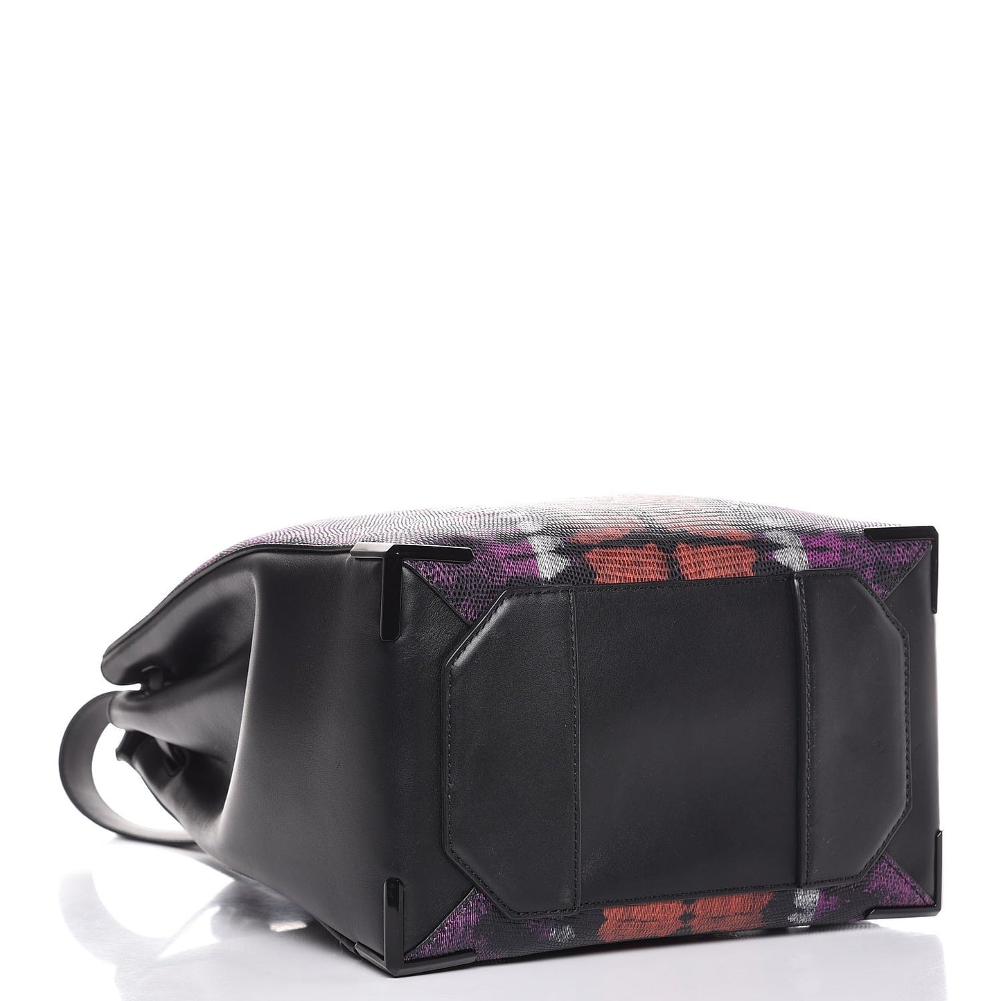Calfskin Lizard Embossed Tie Dye Prisma Skeletal Backpack Matte Black Pink