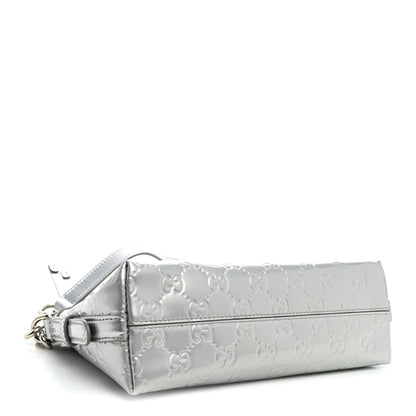 Gucci Shine Guccissima Emblem Small Shoulder Bag Silver 4 of 11