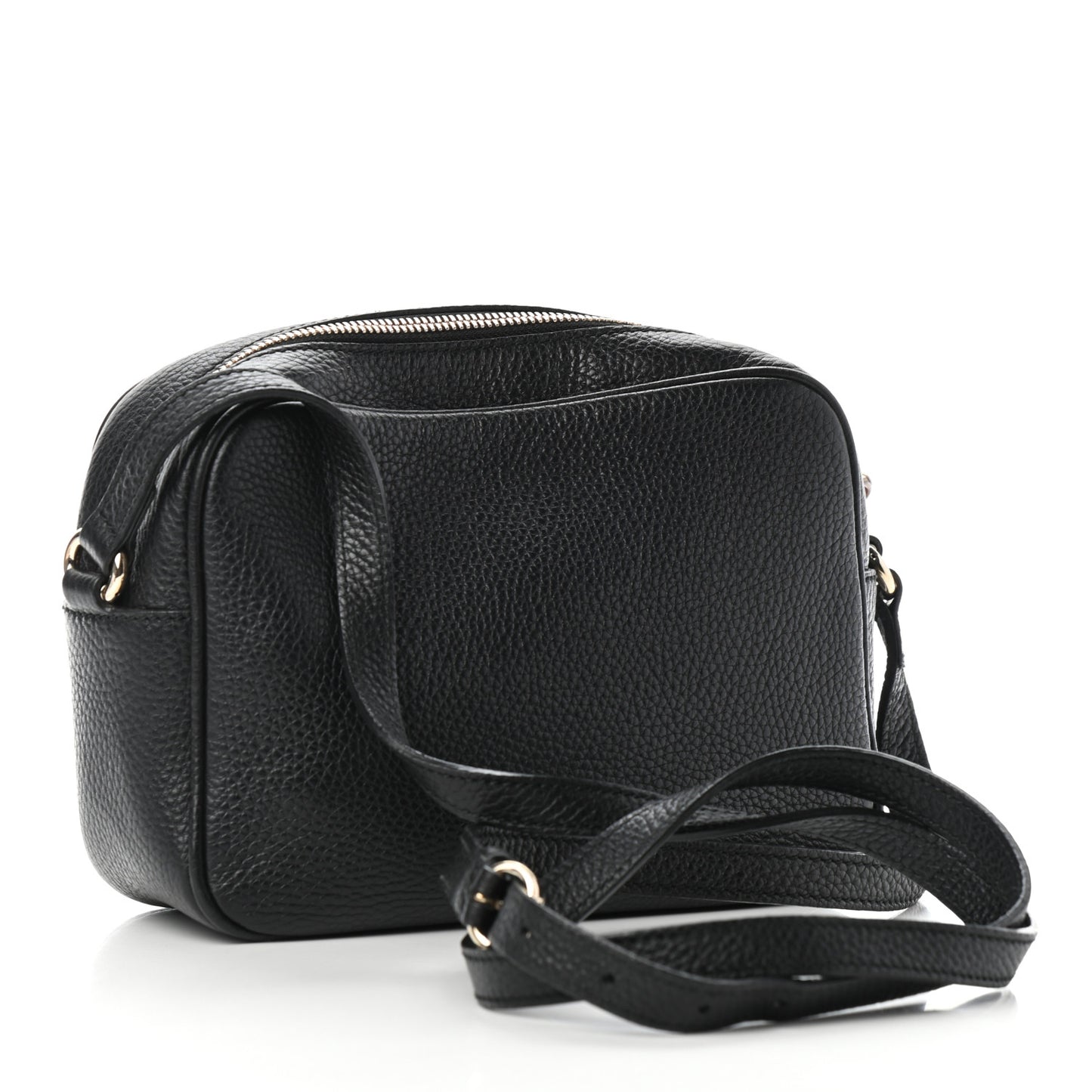 Pebbled Calfskin Small Soho Disco Bag Black