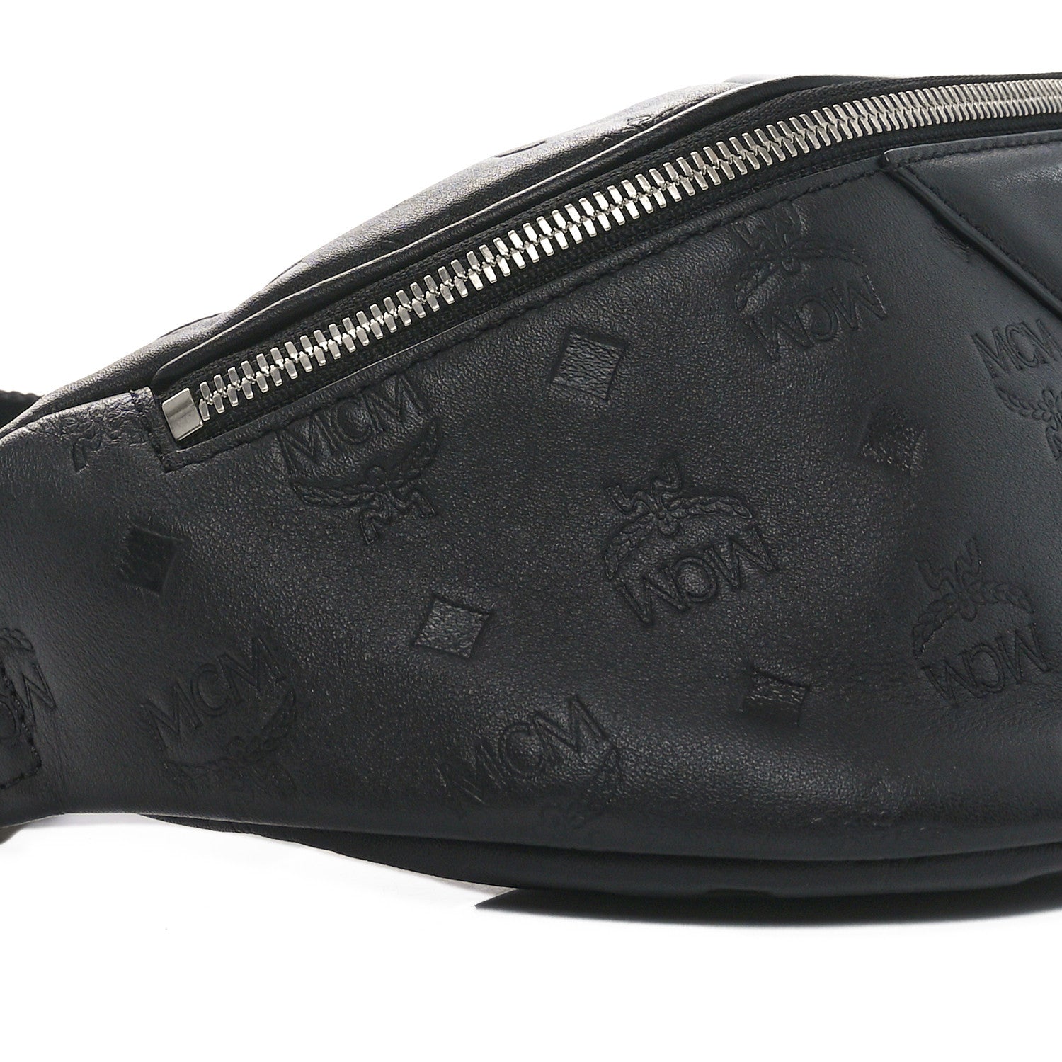 MCM Calfskin Ottomar Monogram Fursten Belt Bag Black 8 of 9