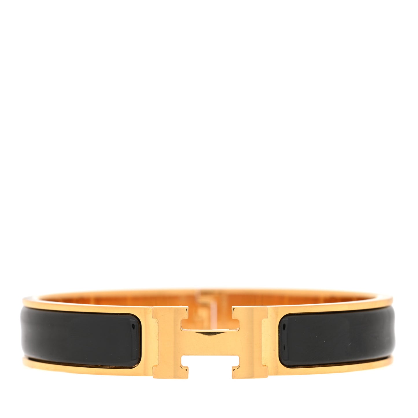 Enamel Narrow Clic Clac H Bracelet GM Black