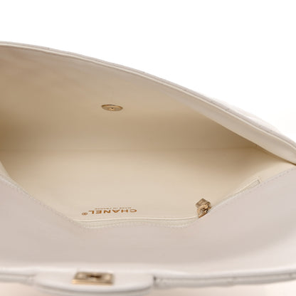 Chanel Caviar Quilted Flap Clutch White 5 of 7