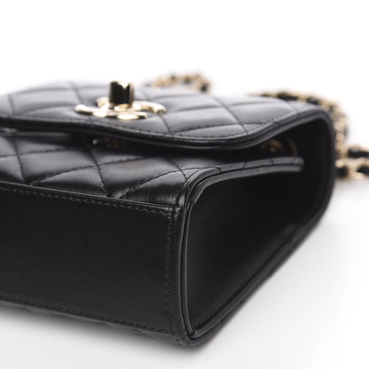 Chanel Lambskin Quilted Mini Trendy CC Chain Wallet Black 8 of 10