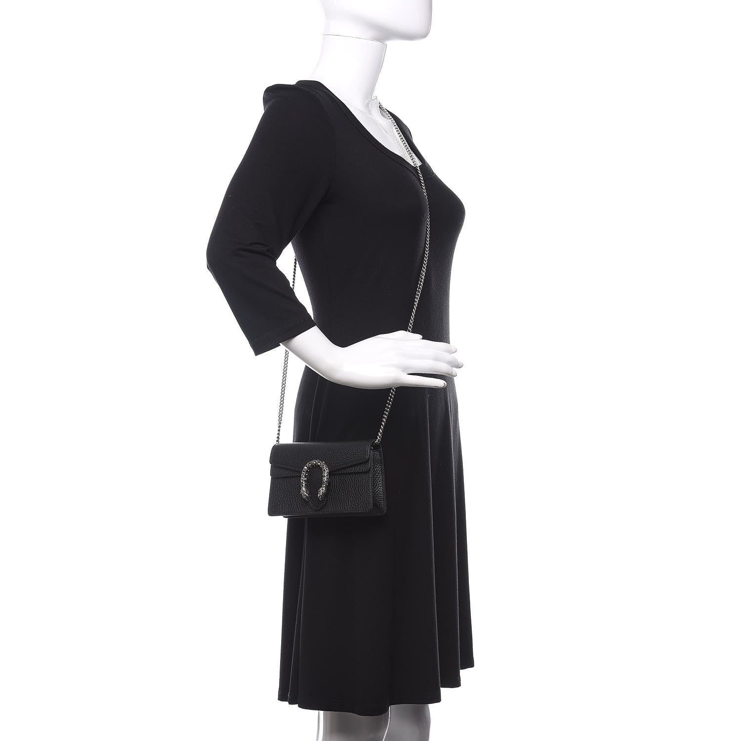 Gucci Calfskin Super Mini Dionysus Shoulder Bag Black 2 of 11