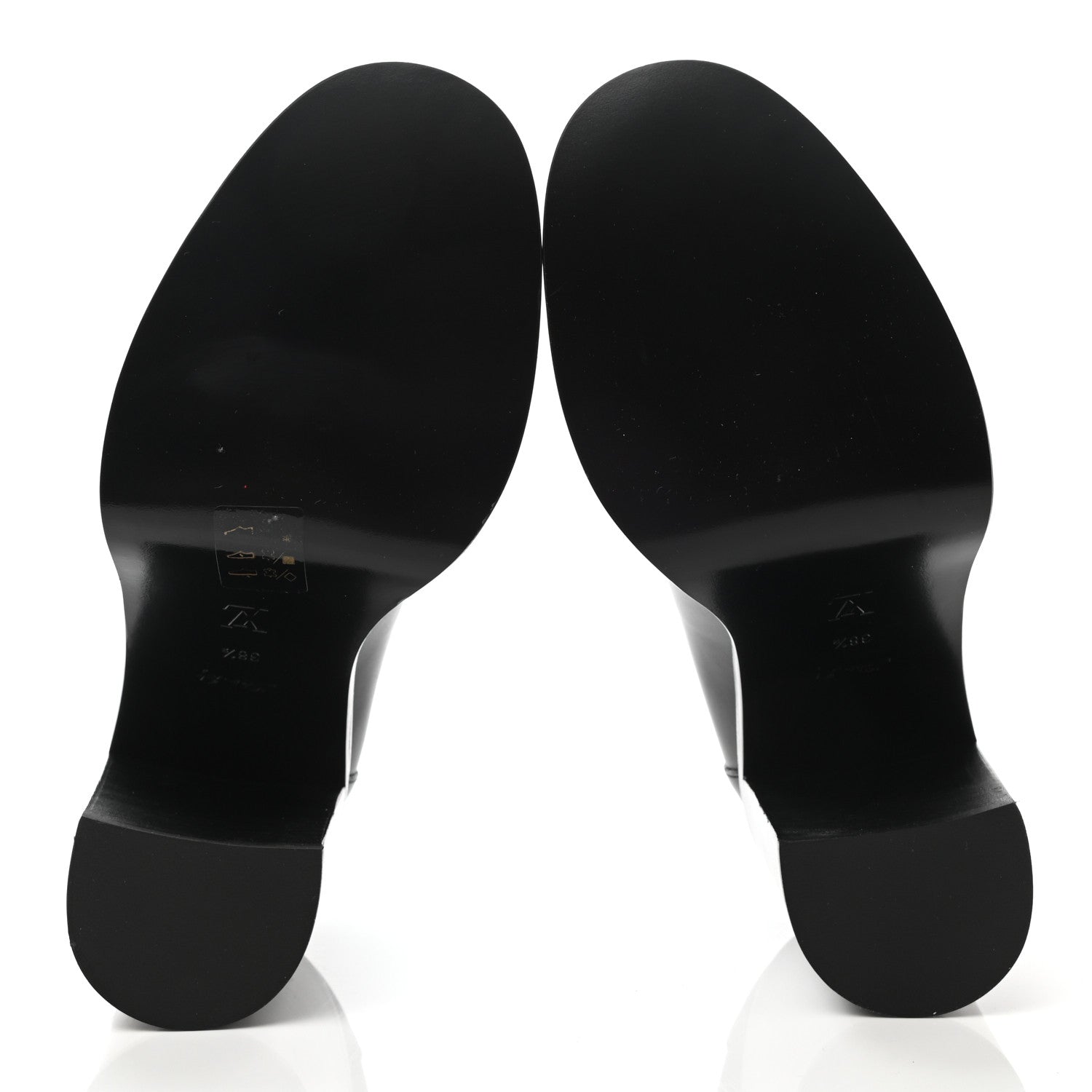 Louis Vuitton Monogram Calfskin Academy Loafers Pumps 38.5 Black 5 of 8