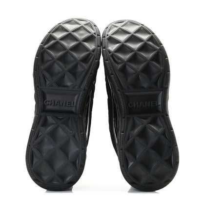 Chanel Suede Calfskin Mixed Fibers CC Sneakers 39.5 Black Dark Grey 6 of 11