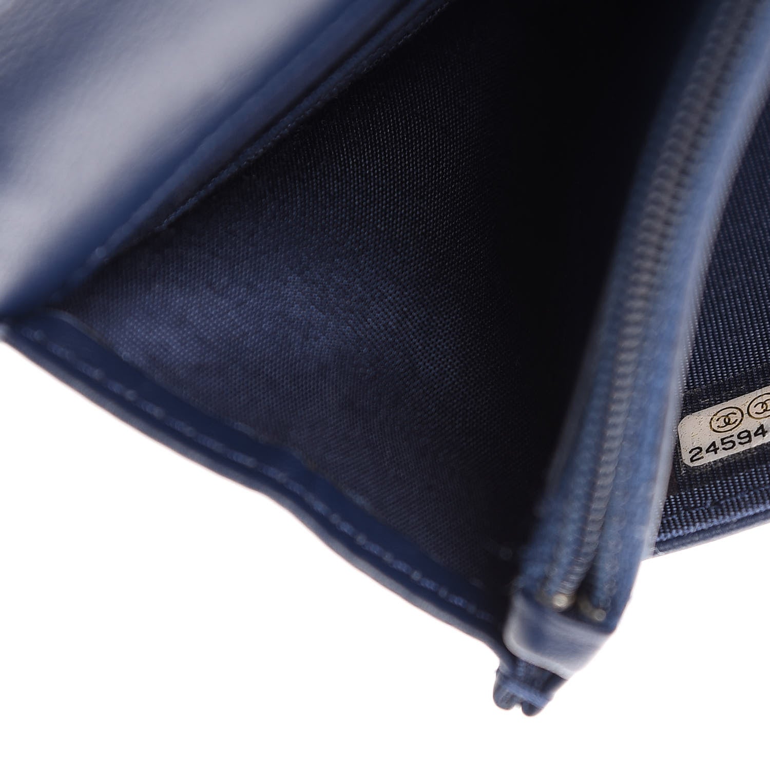 Chanel Lambskin Quilted Boy Wallet On Chain WOC Navy Blue 10 of 13