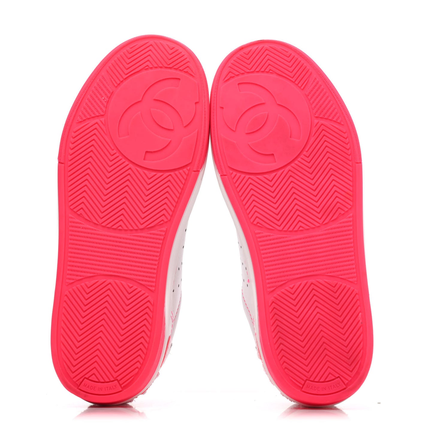 Calfskin Womens Logo Sneakers 36 Fuchsia White