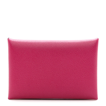 Hermes Epsom Calvi Card Case Rose Pourpre 1 of 6