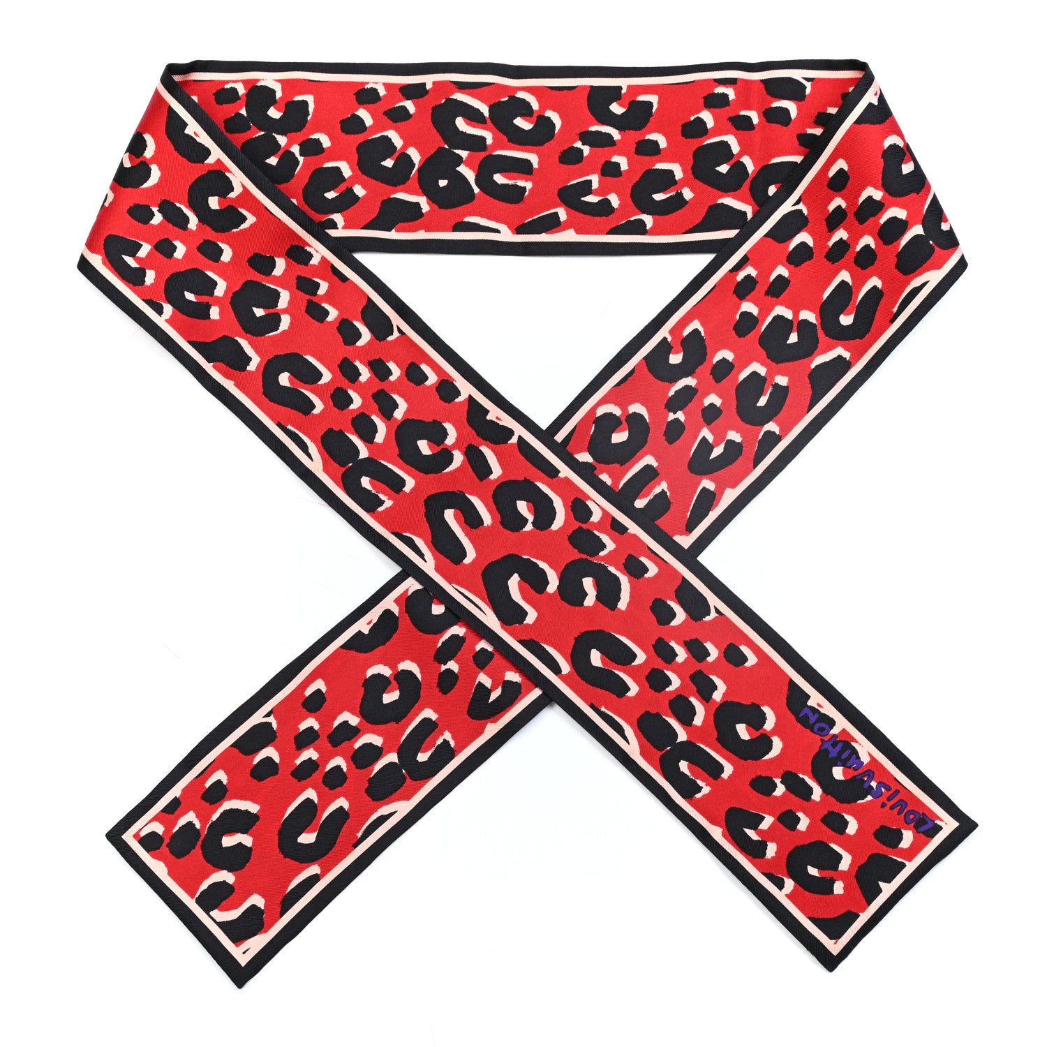Louis Vuitton Silk Leopard Bandeau Rouge 1 of 3