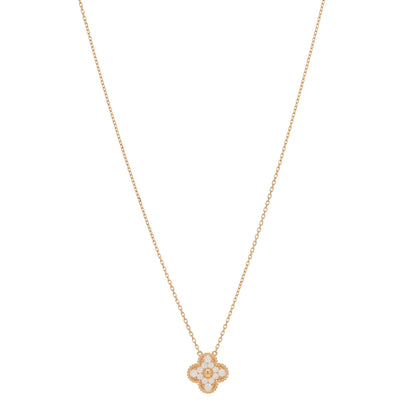 Van Cleef & Arpels 18K Yellow Gold Diamond Vintage Alhambra Pendant Necklace 1 of 4