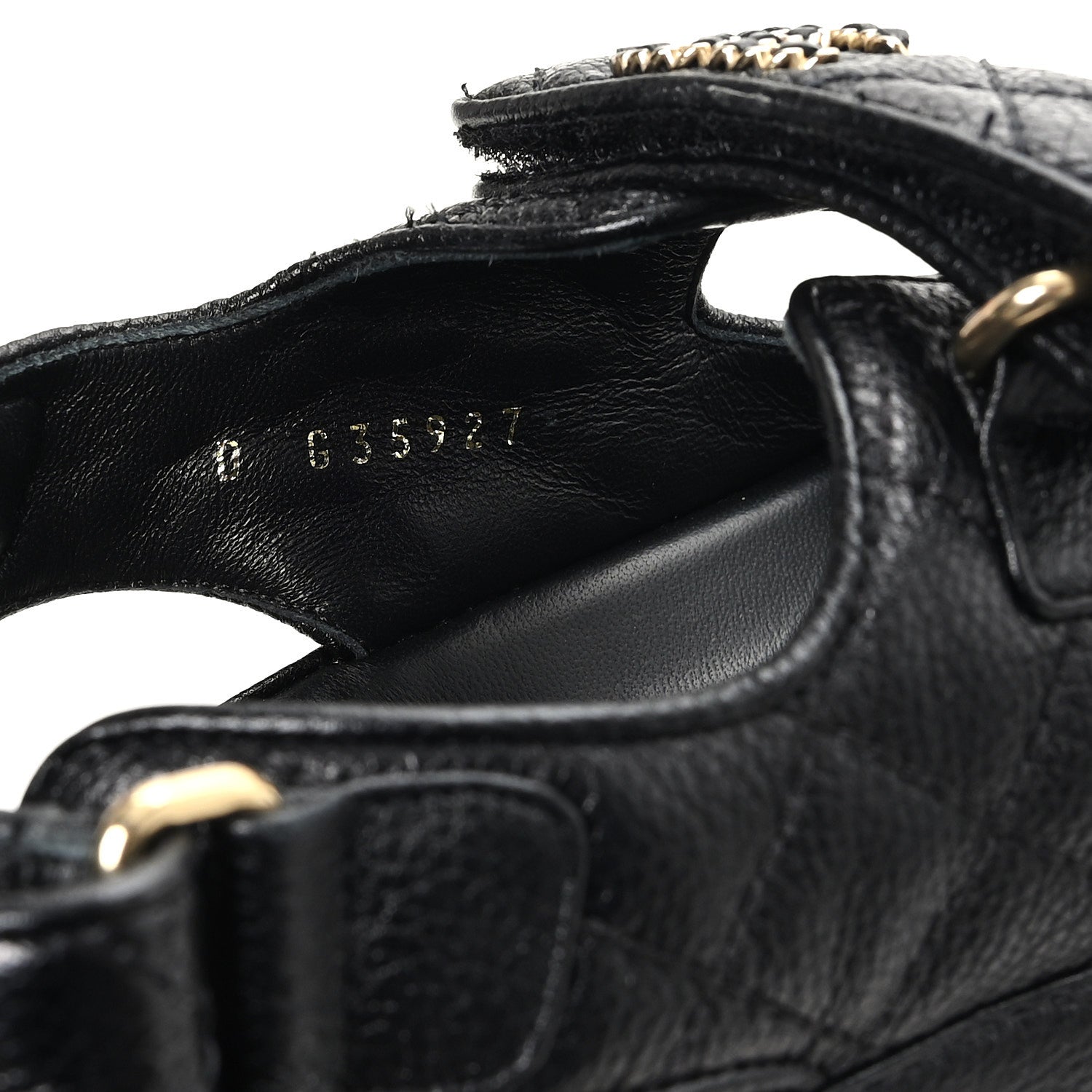 Chanel Grained Calfskin Velcro Dad Sandals 36.5 Black 9 of 10