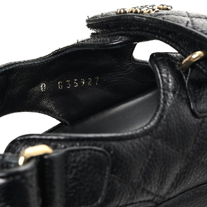 Chanel Grained Calfskin Velcro Dad Sandals 36.5 Black 9 of 10