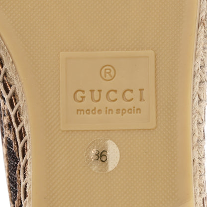 Gucci Lame Nappa GG Monogram Espadrilles 36 Brown Beige Light Bronze 6 of 11