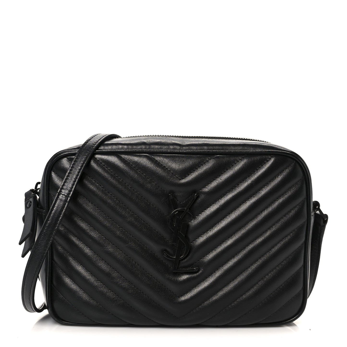 Calfskin Matelasse Monogram Monochrome Lou Camera Bag Black