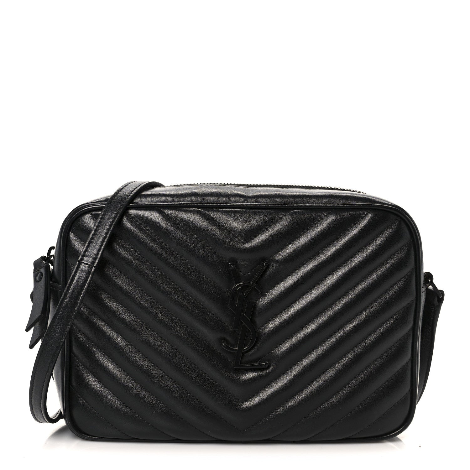 Saint Laurent Calfskin Matelasse Monogram Monochrome Lou Camera Bag Black 1 of 10