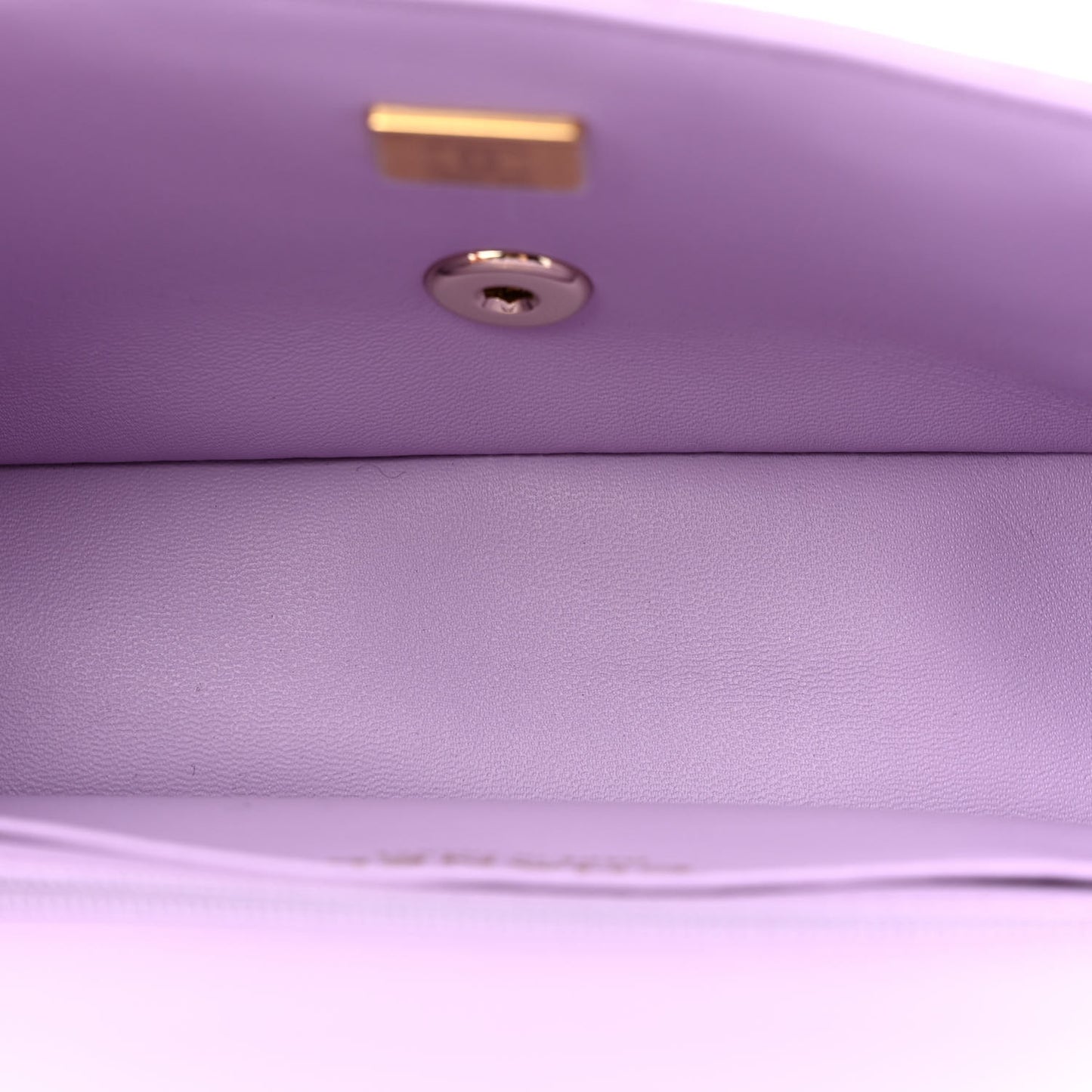 Lambskin Quilted Mini Top Handle Rectangular Flap Light Purple