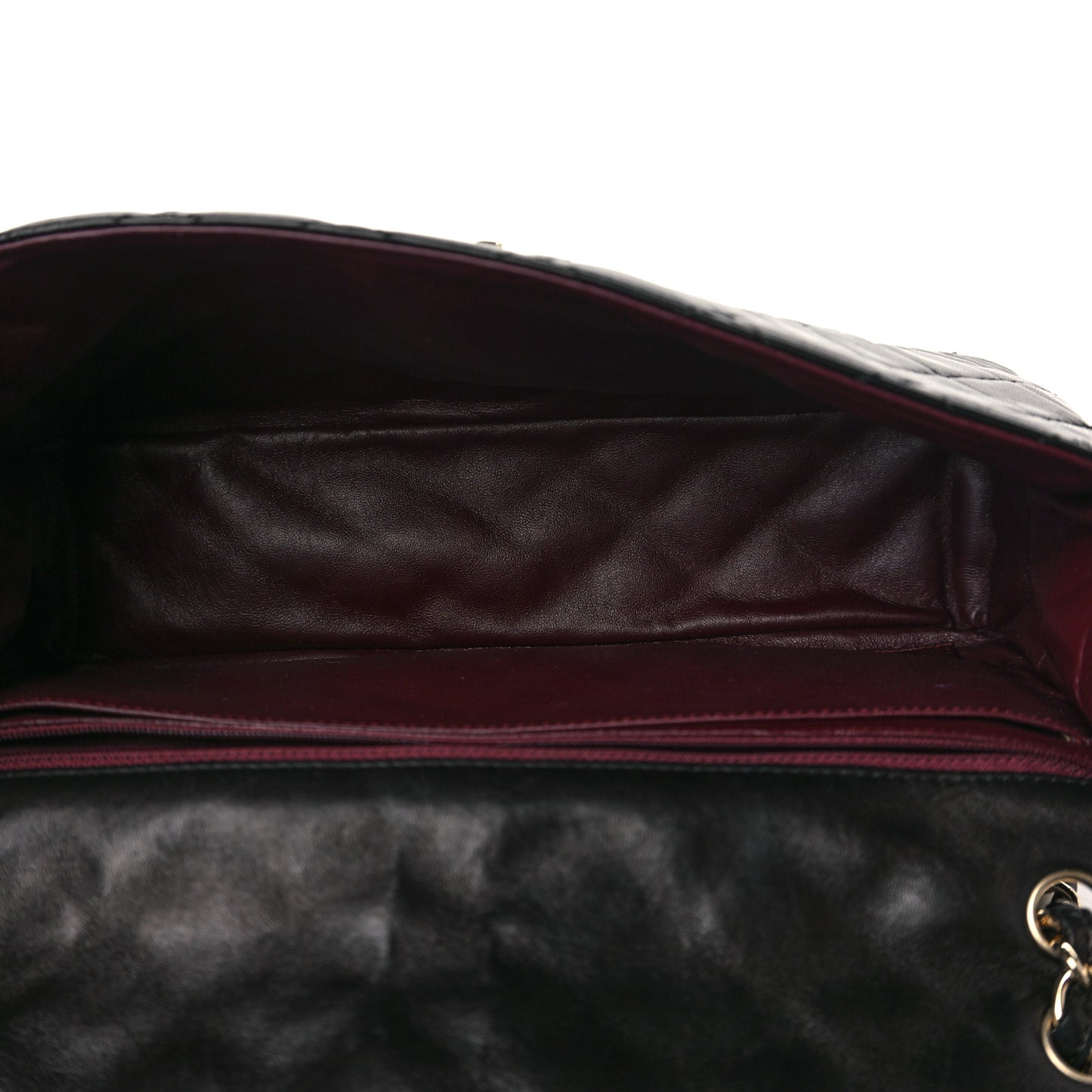 Washed Lambskin Quilted Maxi Single Flap Black
