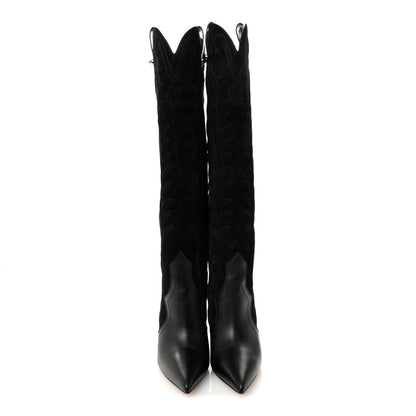 Christian Louboutin Calfskin Veau Velours Santia Botta 85 Tall Boots 39 Black 2 of 11
