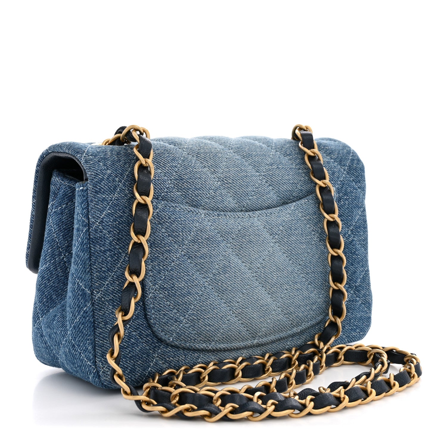 Chanel Washed Denim Quilted Mini Rectangular Flap  Blue 3 of 11