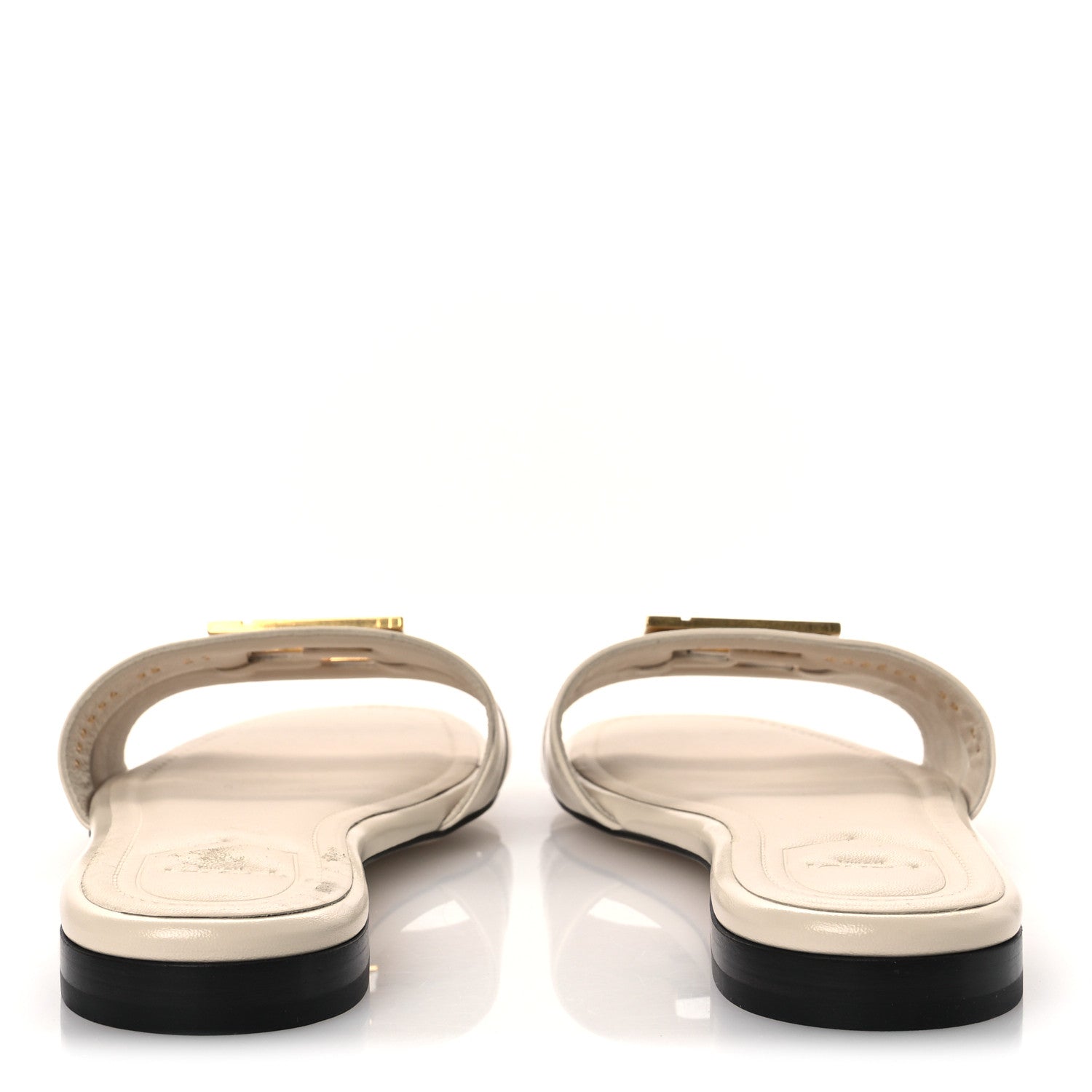 Fendi Vitello Cuoio FFold Flat Slide Sandals 39 Off-White 6 of 10