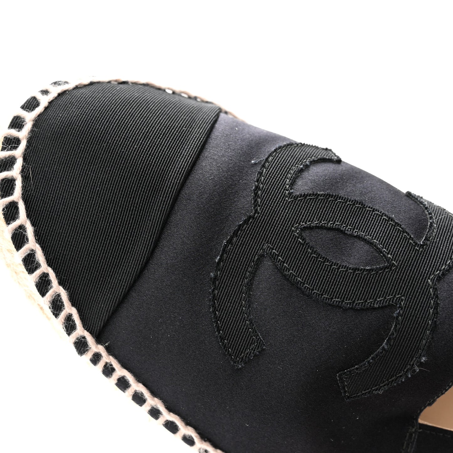 Satin Grosgrain Espadrilles 39 Black