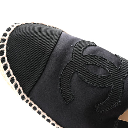 Chanel Satin Grosgrain Espadrilles 39 Black 10 of 12