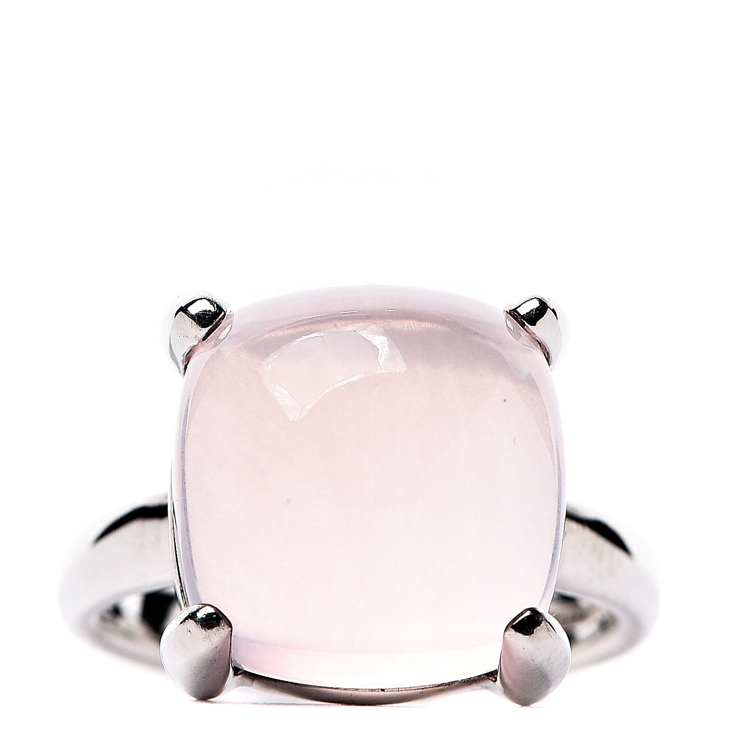 Sterling Silver Rose Quartz 12mm Paloma's Sugar Stacks Ring 50 5.5