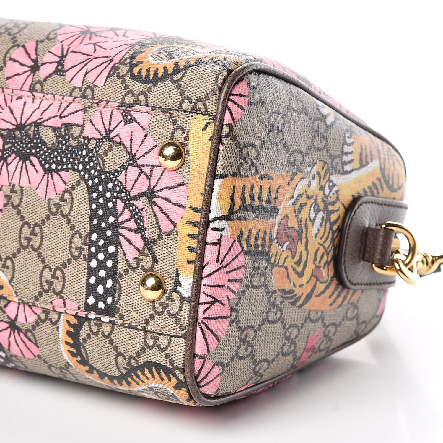 Gucci GG Supreme Monogram Bengal Small Boston Beige Pink 6 of 10