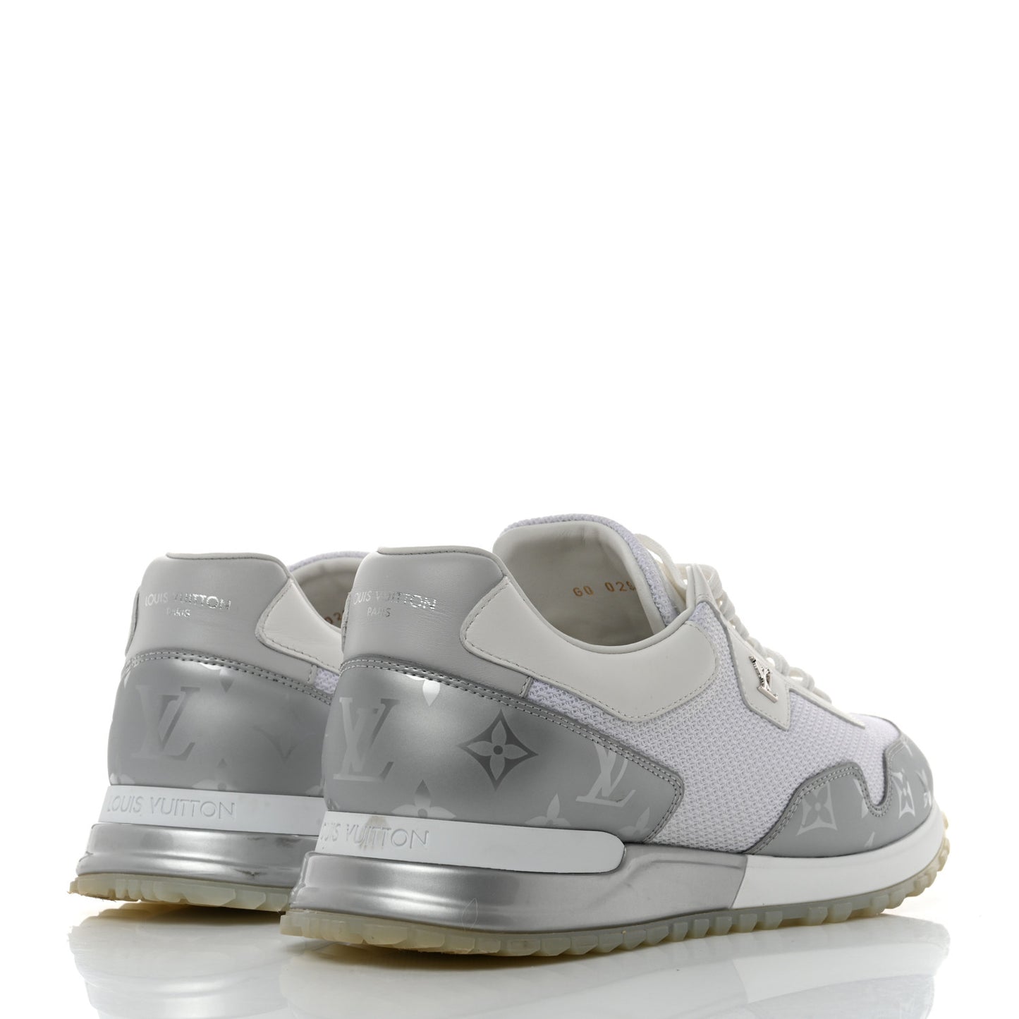 Technical Mesh Metallic Monogram Mens Run Away Sneakers 8 White