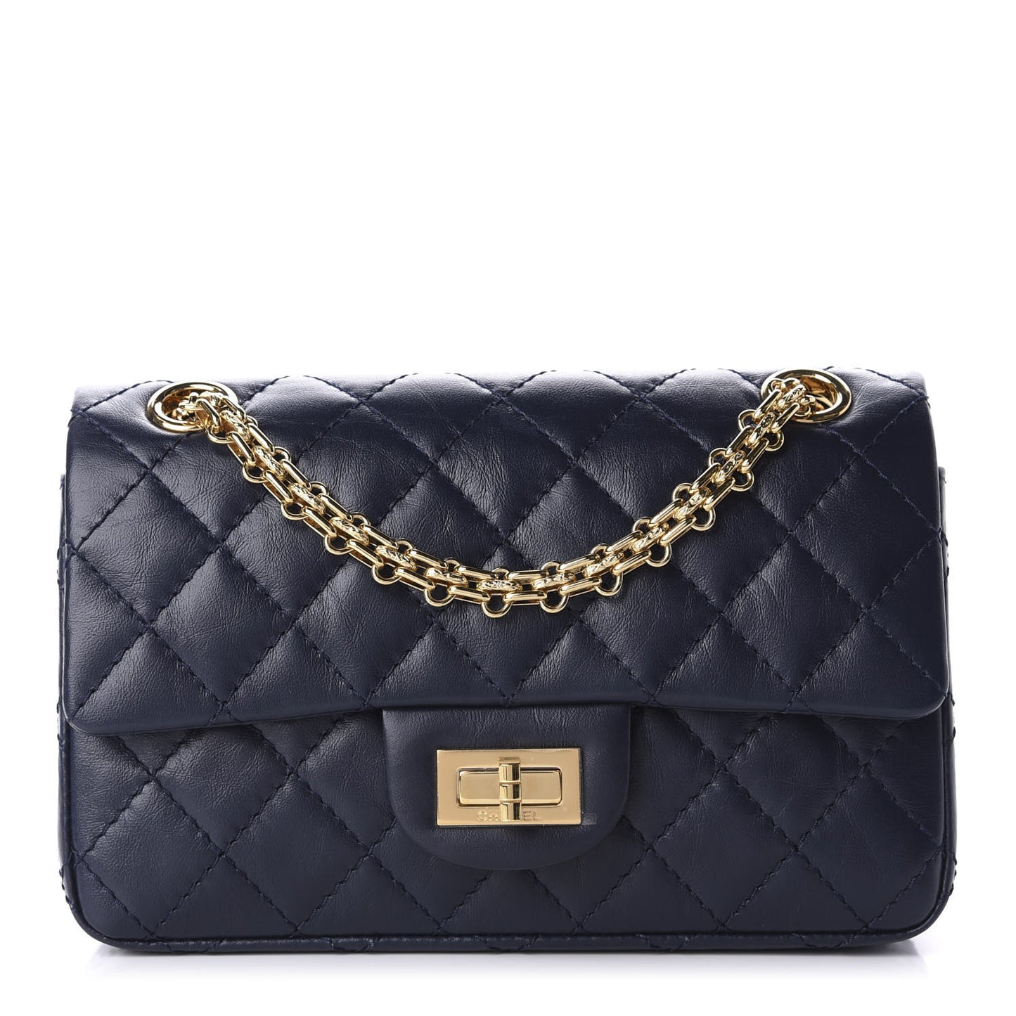 Aged Calfskin Quilted 2.55 Reissue Mini Flap Navy