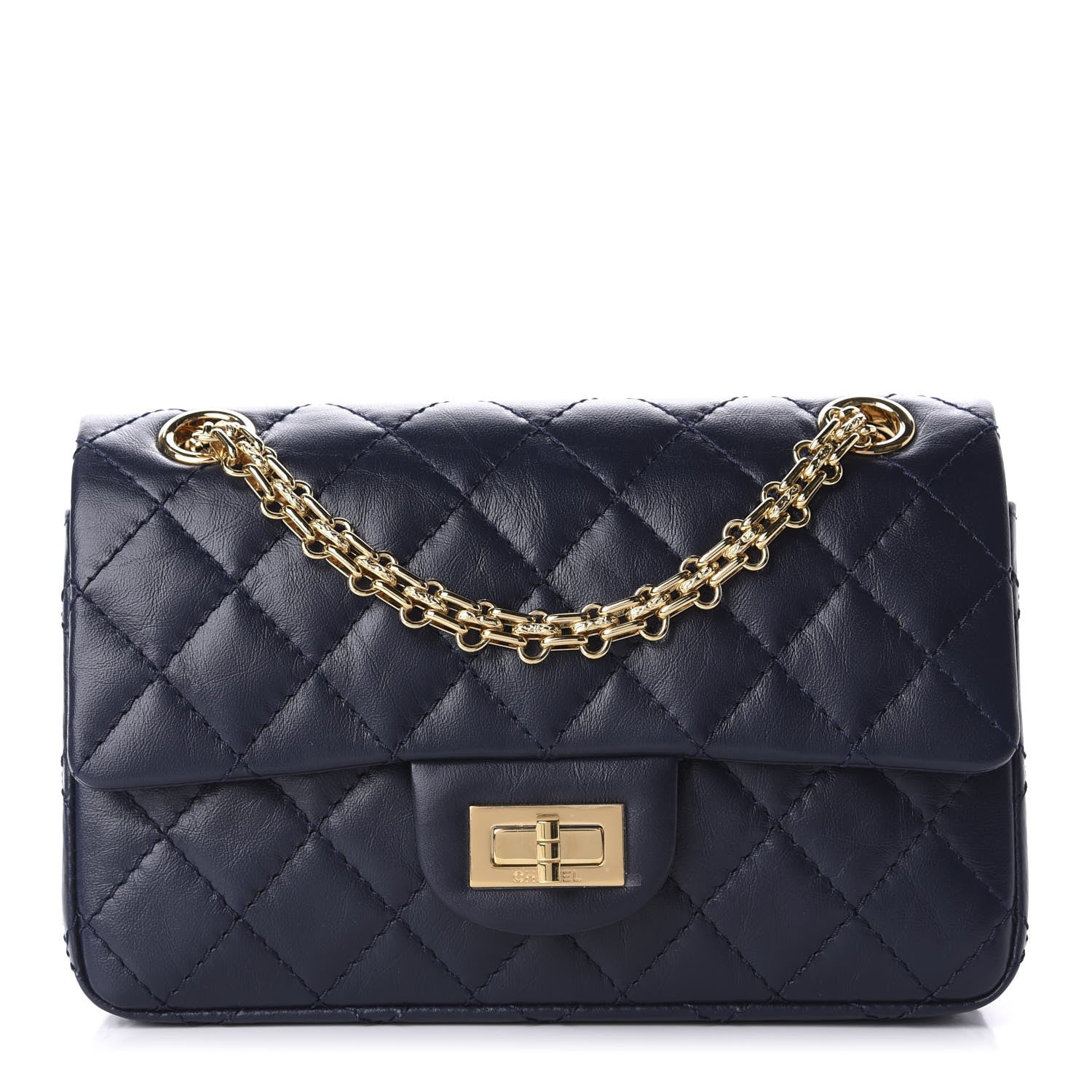 Chanel Aged Calfskin Quilted 2.55 Reissue Mini Flap Navy 1 of 11