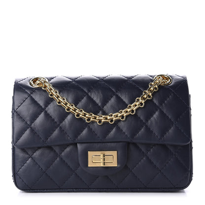 Chanel Aged Calfskin Quilted 2.55 Reissue Mini Flap Navy 1 of 11