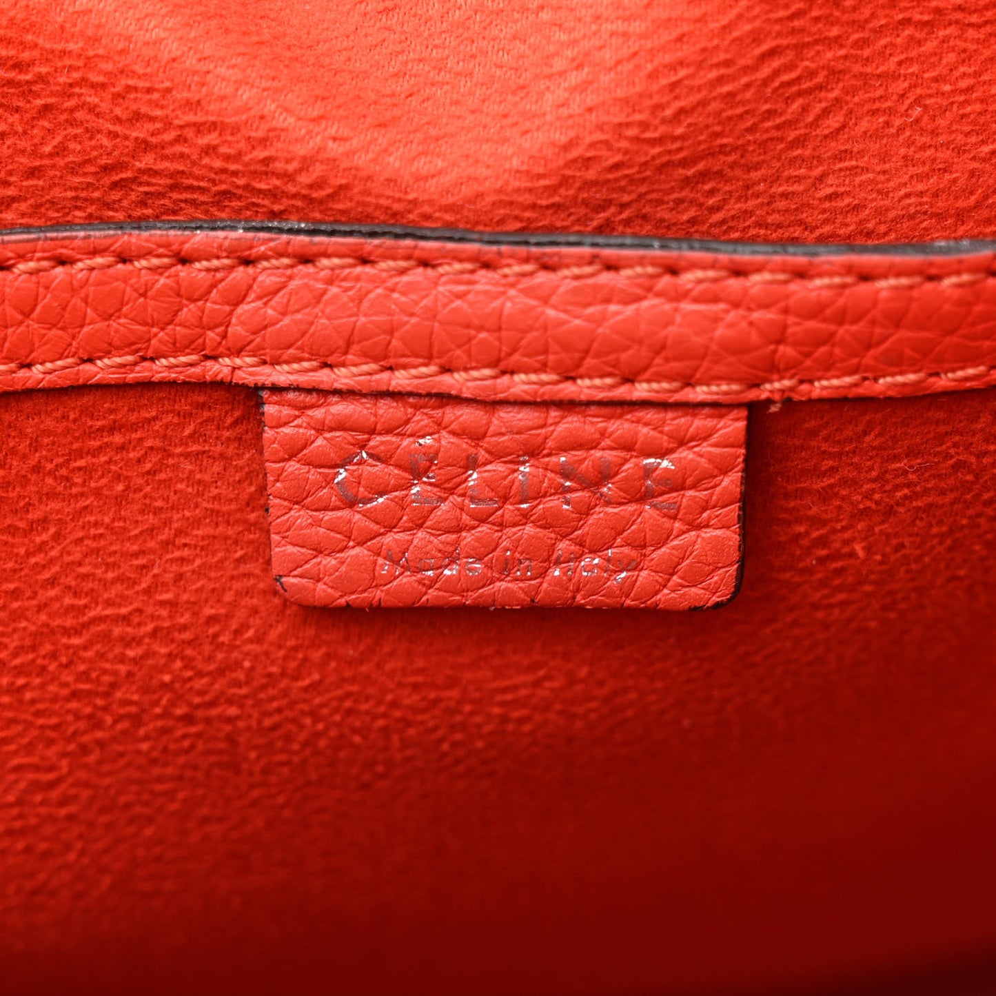 Drummed Calfskin Nano Luggage Red