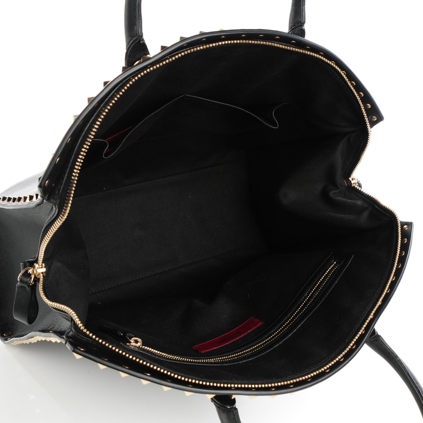 Vitello Rockstud Dome Shopper Black