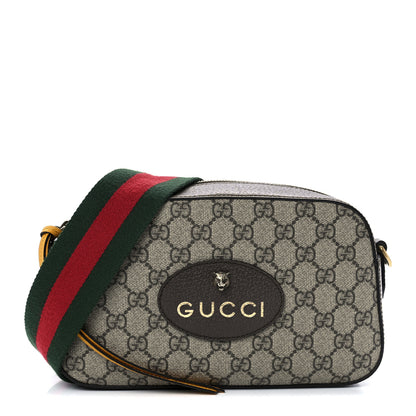 Gucci GG Supreme Monogram Web Neo Vintage Shoulder Bag Beige New Acero Crop 1 of 14