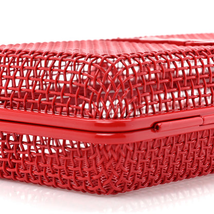 Saint Laurent Brass Lambskin Monogram Cassandre Cage Bag Rouge Flamme 9 of 9